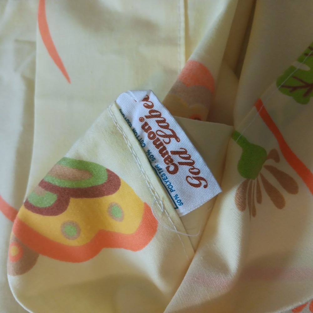 4 VTG Cannon‎ Gold Lable Pillowcases KING Butterfly STANDARD Butter Yellow Boho - Picture 7 of 7